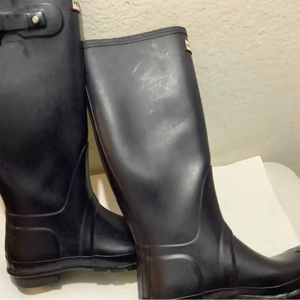 Hunter Original Tall Wellington Purple Rain Boots Size 9 women / 8 Men